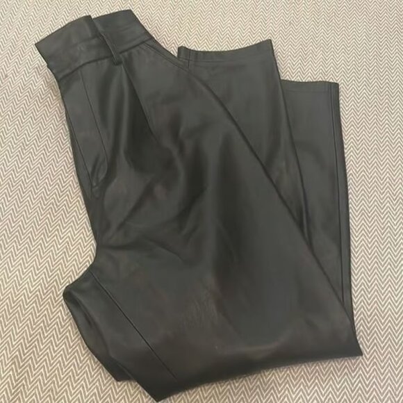 BB Dakota Steve Madden Faux Leather Paper Bag Waist Band Pants Size 8 - Picture 2 of 5